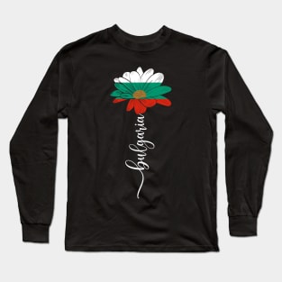 Vintage Bulgaria Sunflower Flag Bulgaria Lover Long Sleeve T-Shirt